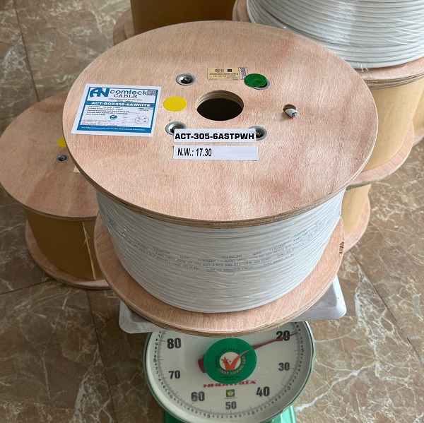 Cáp mạng CAT6A SF FTP bọc bạc chống nhiễu, ANCOMTECK ACT-305-6AFTPWH